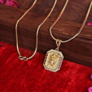Gold Plated Hanuman Pendant with Chain