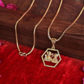 Gold Plated Ram and Sita Pendant with Chain